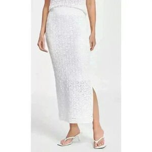 INC International Concepts White Lace Midi Skirt